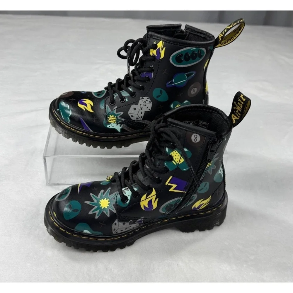 Dr Marten Junior 1460 Sticker Print Lace‎ Up Size 13